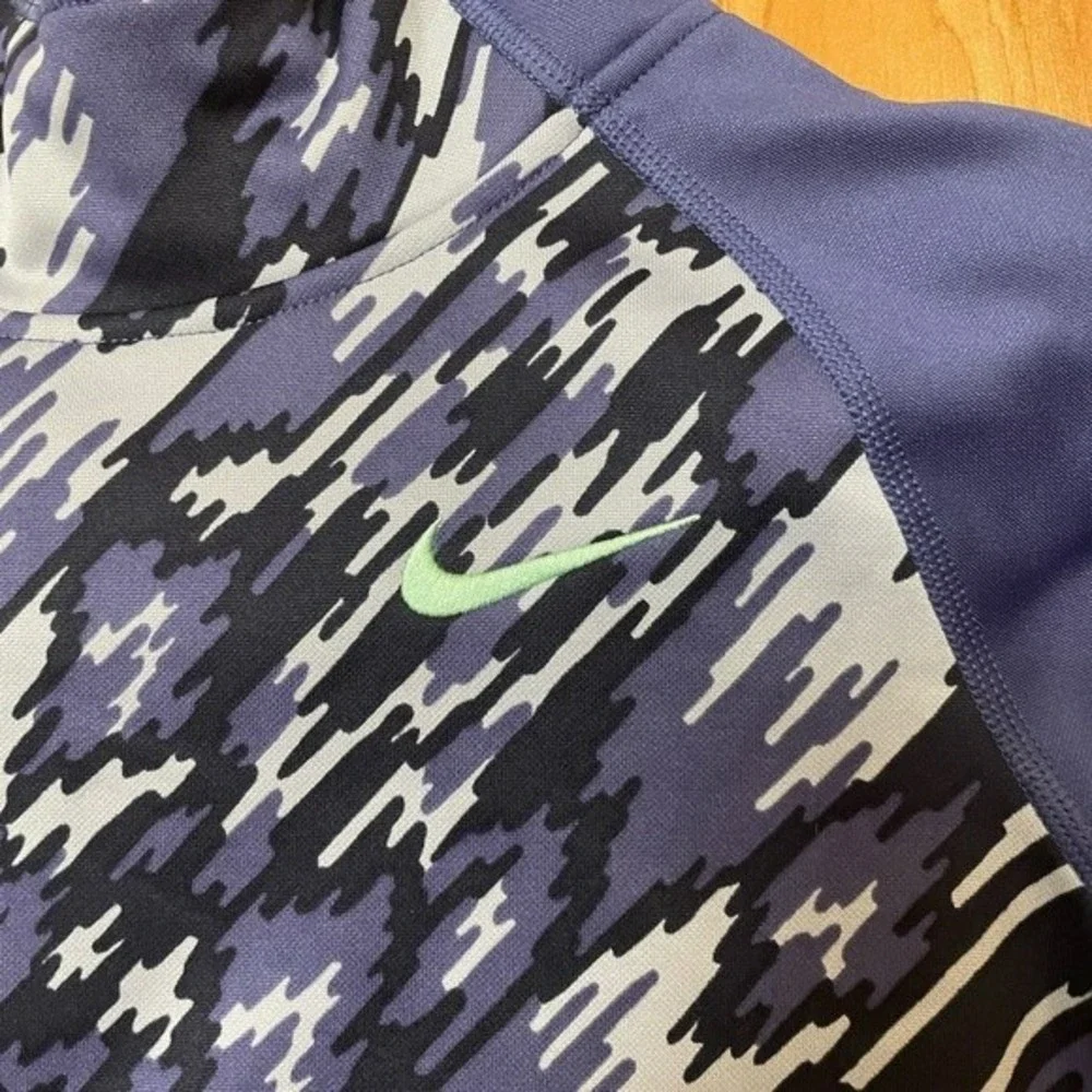 Nike Youth Therma Fit Hoodie Fleece Lined Blue Camouflage Hoody Girls Small